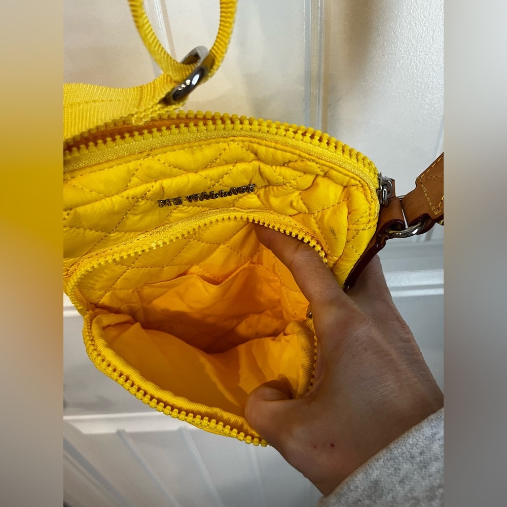 MZ Wallace Metro Quilted Nylon Crossbody Bag Bright Yellow - Picture 4 of 11